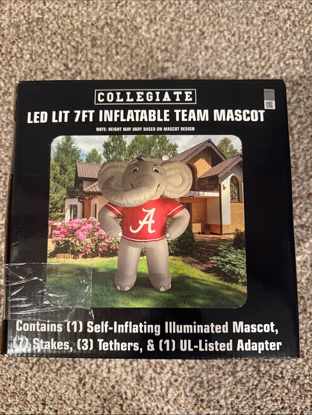 Collegiate LED Lit 7ft Inflatable ALABAMA Elephant Mascot